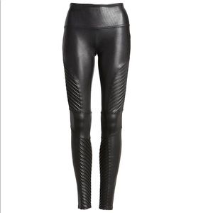 Spanx faux leather moto leggings size m